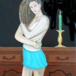 Painting titled "Janine" by Michel Breuil, Original Artwork