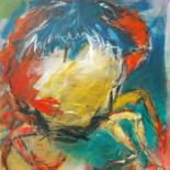 Painting titled "CRABE QUI PINCE" by Beatrice Bossard, Original Artwork, Acrylic