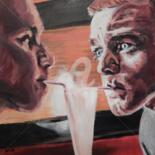 Painting titled "Trainspotting" by Becky Arner, Original Artwork, Acrylic