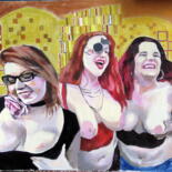 Peinture intitulée "Three happy girls." par Bela Kovacs, Œuvre d'art originale, Acrylique