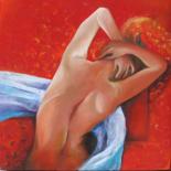Peinture intitulée "nu  rouge 3" par Isabelle Belsaï-Huart, Œuvre d'art originale, Huile
