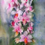 Painting titled "Orquidea" by Benilde, Original Artwork, Watercolor