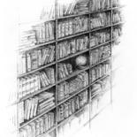 Drawing titled "inkshelves #1" by Ben J. Gross, Original Artwork, Ink