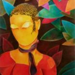 Pittura intitolato "Woman" da Benedict Olorunnisomo, Opera d'arte originale, Pastello