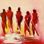 Peinture intitulée "Dominance rouge" par Bernard Courtalon (courtaloni), Œuvre d'art originale, Aquarelle