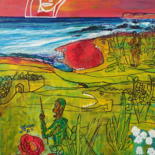 Peinture intitulée "AH013 Vieille Terre" par Bernard Pineau, Œuvre d'art originale, Huile