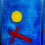 Pintura intitulada "T163 Chemin de croix" por Bernard Pineau, Obras de arte originais, Óleo