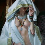 Peinture intitulée "Femme encapuchonnée" par Bernard Ciochetti, Œuvre d'art originale, Acrylique
