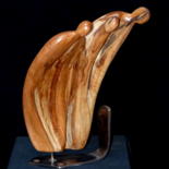 Sculpture titled "Migrantes" by Bernard Geoffroy, Original Artwork, Wood