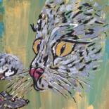 Peinture intitulée "Le chat et la souri…" par Bertrand Jost, Œuvre d'art originale, Huile Monté sur Carton