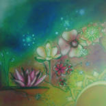 Painting titled "Flores del camino" by Betina Marker, Original Artwork, Acrylic