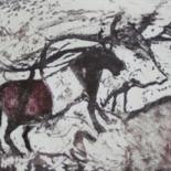 Peinture intitulée ""Hommage à Lascaux"…" par Abol, Œuvre d'art originale