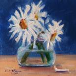 Painting titled "daisies in the Jar" by Bill O'Brien, Original Artwork, Oil