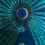 Pintura intitulada "Queen Luna" por Helmut Bischof, Obras de arte originais, Cera