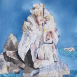 Peinture intitulée "Roches" par Sylvie Guinand (Blanche G.), Œuvre d'art originale, Autre