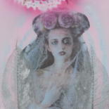 Malerei mit dem Titel ""Mademoiselle ROSE"" von Myriam Bobo, Original-Kunstwerk
