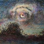 Painting titled "Moonlight night" by Bogdan Ermakov, Original Artwork, Pastel