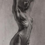 Drawing titled "nude" by Bogdan Tolbariu, Original Artwork, Charcoal