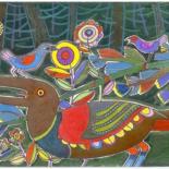 Painting titled "Raven" by Kipik, Original Artwork