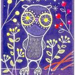 Painting titled "mister owl and the…" by Kipik, Original Artwork