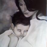 Painting titled "Mother and Child" by Brett Roeller, Original Artwork, Oil