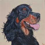 Peinture intitulée "Setter Gordon" par Brigitte Didier (Biche), Œuvre d'art originale, Acrylique