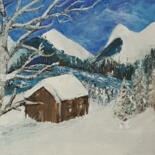 Peinture intitulée "Neige Montagne et c…" par Brigi'Art, Œuvre d'art originale, Acrylique Monté sur Châssis en bois