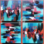 Painting titled "abstrait4" by Brigitte Barcelo, Original Artwork, Acrylic Mounted on Wood Panel
