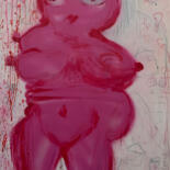 Pintura titulada "Mademoiselle Rose" por Brigitte Derbigny, Obra de arte original, Acrílico Montado en Bastidor de camilla d…