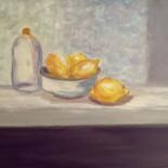 Painting titled "Citrons" by Brigitte Givel, Original Artwork, Oil