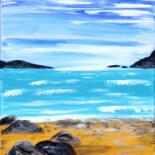 Malerei mit dem Titel "Einsame Insel" von Brigitte Kölli, Original-Kunstwerk, Acryl