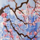 Painting titled "Printemps Sakura" by Brigitte Mathé (MBL), Original Artwork, Acrylic