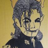 Peinture intitulée "M.Jackson" par Brigitte Mathé (MBL), Œuvre d'art originale, Acrylique Monté sur Carton