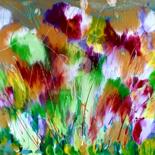 Painting titled "Jardin pétillant" by Brigitte Dravet, Original Artwork, Acrylic