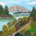 Painting titled "Lakeside Trail" by Burie Smith, Original Artwork