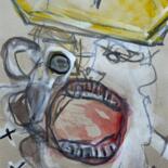 Painting titled "Screaming Pope With…" by Cäcilie Von Manal, Original Artwork, Graphite