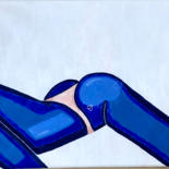 Malerei mit dem Titel "Femme nue bleu" von Camille Veyrat, Original-Kunstwerk, Acryl