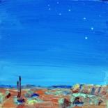 Painting titled "Desert Twilight" by Candy Barr, Original Artwork