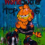 Painting titled "Top G Garfield on W…" by Carlos Pun, Original Artwork, Acrylic