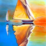 Painting titled "UN SUEÑO DE VERANO" by Carmen G. Junyent, Original Artwork, Acrylic