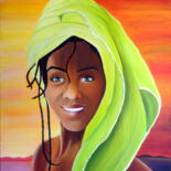 Painting titled "MIRADA DE NIGERIA" by Carmen G. Junyent, Original Artwork, Acrylic