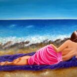 Painting titled "SOÑANDO DESPIERTA (…" by Carmen G. Junyent, Original Artwork, Acrylic