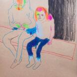 Dessin intitulée "Au musée d'Orsay" par Carmen Selma, Œuvre d'art originale, Crayon