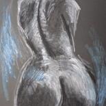 Dessin intitulée "Curvy Figure Back" par Carmen Tyrrell, Œuvre d'art originale, Pastel