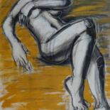 Drawing titled "Woman On The Deck" by Carmen Tyrrell, Original Artwork, Charcoal