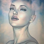 Digital Arts titled "Blue Portrait---LE…" by Carola Eleonore Thiele, Original Artwork, 2D Digital Work
