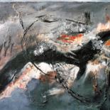 Painting titled "La fracture" by Carole Laflaquiere, Original Artwork, Acrylic