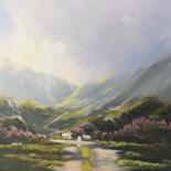Painting titled "Connemara valley sh…" by Cathal O Malley, Original Artwork, Acrylic