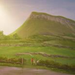 Painting titled "benbulben mountain,…" by Cathal O Malley, Original Artwork
