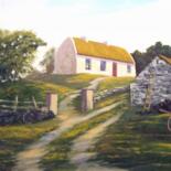 Painting titled "old galway cottage" by Cathal O Malley, Original Artwork